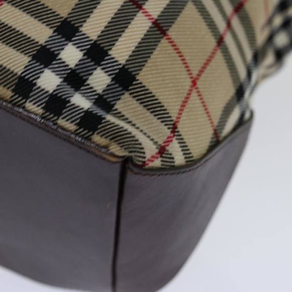 BURBERRY Nova Check Blue Label Hand Bag Canvas Beige Auth bs13348 - Picture 15 of 16